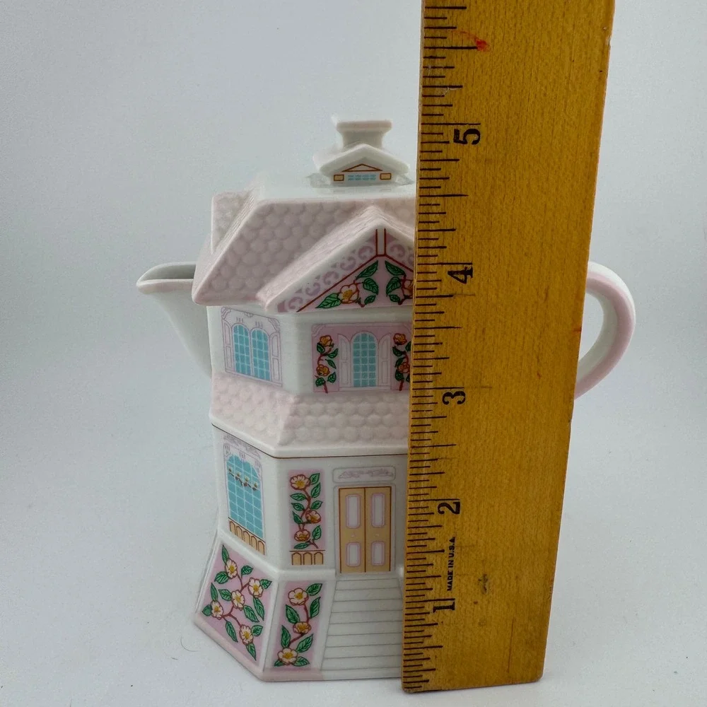 Lenox Village Creamery Pitcher Pink White Good 1991 Porcelain House Vintage